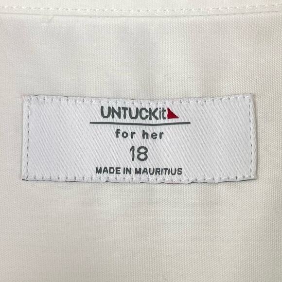 UNTUCKit NWT Bella White Button Down Long Sleeve Collared Cuffs Office Blouse - Picture 13 of 16
